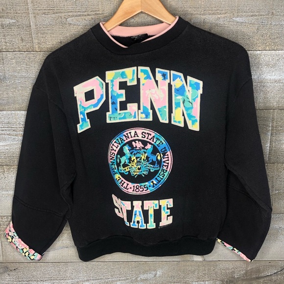 Sweaters - Vintage 80s 90s Penn State college colorful 3/4 sleeve sweater